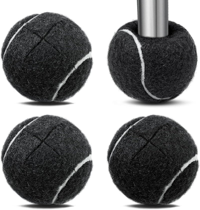 Dekafri Tennis Balls For Walkers Pre Cut 4pcs Walker Tennis Balls Precut For Seniors, Pre-Cut Ball For Walker Feet And Chair Legs, Universal Walker Glides Ball For Floor Protection, Fits Most Legs (Black) - Image 1